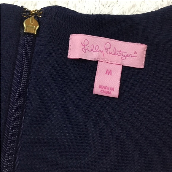 Lilly Pulitzer JANICE Shift Dress Navy / Coral Size M - Picture 3 of 11